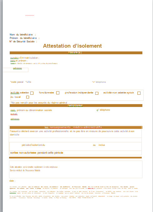 attestation d'isolement 5